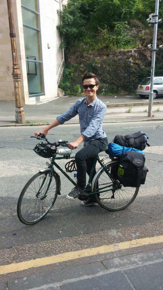 Me and my bike in Edinburgh, about 45 days into my journey